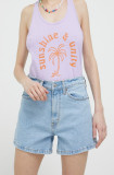 Cumpara ieftin Abercrombie &amp; Fitch pantaloni scurti jeans femei, neted, high waist