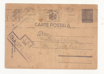 R1 Romania - Carte postala CENZURATA ,BUCURESTI-GARLISTE CS, circulata 1943 foto