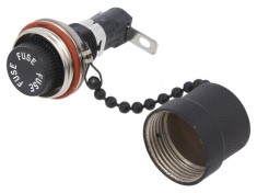 Clemă Panou 6,3x32mm 20A Neagră 300VAC Orificiu 12,9mm