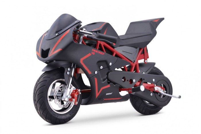 Motocicleta electrica pentru copii NITRO E-Pocketbike Rocket VX 6 800W 36V, culoare rosie