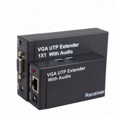 Extender YJS-VGA200M VGA audio activ prin cablu UTP pana la 200 m pentru semnal VGA,SVGA,XGA,UXGA foto