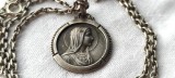 argint MEDALION 1900 FECIOARA MARIA manopera EXCEPTIONALA de colectie SPLENDID
