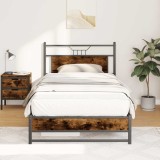 Cumpara ieftin Cadru de pat fără saltea Stejar afumat 107x203cm Lemn prelucrat