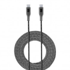 Cablu Cellularline USB-C to USB-C 2.5M Textil Negru foto