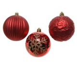 Cumpara ieftin Set 3 globuri - Proof bauble Mix - Christmas Red | Kaemingk