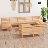 vidaXL Set mobilier de grădină, 10 piese, lemn masiv de pin 3083379