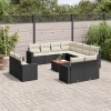 Gossi set canapele de gradina, 12 piese, cu perne, negru, poliratan