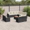 Gossi set canapele de gradina, 12 piese, cu perne, negru, poliratan