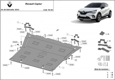 Scut motor metalic Renault Captur 2020-prezent foto