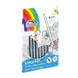 Carioci colorate Fiorello Bimarker GR-F816-12, 2 capete, 12 culori, varf 1-3mm, blister carton