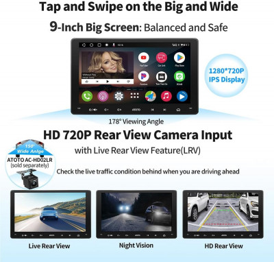 DVD player auto wireless Android, Bluetooth dublu, [9 inchi] foto