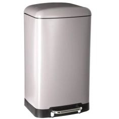 Cos gunoi cu pedala 30L 5Five Ariane, forma rotunda, otel inoxidabil si PP, 34x30,5x61 cm, taupe Household NewTrend