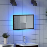 Oglinda Baie LED vidaXL Stejar Negru 60x37cm, Montare pe Perete, Design Modern