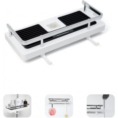 Raft pentru sina de la dus Halcyerdu, plastic/otel inoxidabil 26,8 x 11,5 cm