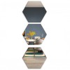 Set 3 Oglinzi Acrilice Autoadezive Luxer, Model Hexagon,18.5x16x9.3 cm, Silver
