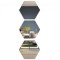 Set 3 Oglinzi Acrilice Autoadezive Luxer, Model Hexagon,18.5x16x9.3 cm, Silver