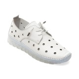 Pantofi GRYXX albi, MN8006, din piele naturala