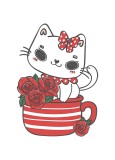 Cumpara ieftin Sticker decorativ Pisicuta, Rosu, 76 cm, 5328ST, Oem