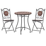 Cumpara ieftin Set de bistro mozaic, 3 piese, caramiziu, placa ceramica