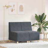 vidaXL Fotoliu 2 pcs Gri &icirc;nchis 55 x 74 x 82 cm Catifea