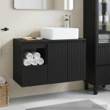 Cumpara ieftin Set dulap baie 2 buc. Negru 83 x 35 x 80 cm Lemn prelucrat