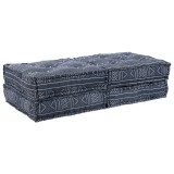 VidaXL Canapea Pouffe Modulară cu 2 Locuri, Convertibilă, din țesătură indigo