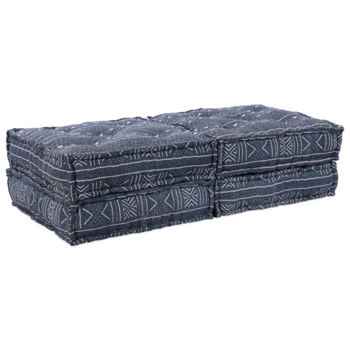vidaXL Canapea modul de puf , convertibilă, cu 2 locuri, din țesătură indigo