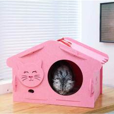Casuta pisici, pentru interior Roz foto