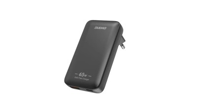 &amp;Icirc;ncărcător de perete ultra-subțire pentru călătorii Dudao GaN A65Q 65W USB-A / USB-C PD EU / US - Negru foto