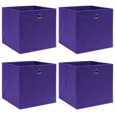Cutii de depozitare, 4 buc., violet, 32x32x32 cm, textil foto