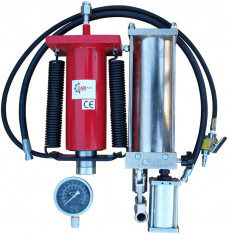 Set reconditionare presa hidraulica pneumatica 50Tone cu pompa cilindru manometru (MT50T-SET-AIR) foto