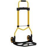 HOMCOM Cărucior de Transport cu M&acirc;ner Telescopic, Capacitate 60 kg, Cadru din Oțel, Galben | Aosom Romania