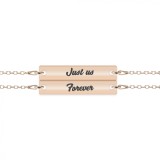 Chris - Set bratari personalizate tablita cu nume pentru cuplu din argint 925 placat cu aur roz