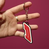 Breloc Masina Formula 1 Alb cu Rosu , Breloc Auto 3D pentru Chei