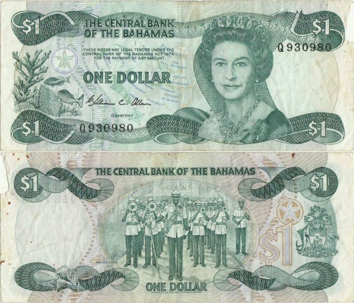 1984, 1 dollar ( P-43a ) - Bahamas