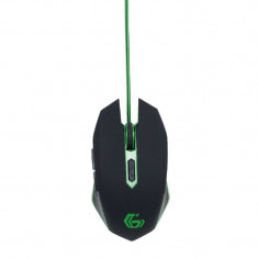 Mouse optic pentru gaming, USB, 2400 dpi, 6 butoane, fir impletitura nylon, Negru foto