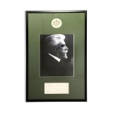 Ion I. C. Brătianu, Ministru al Afacerilor Străine, bilet cu semnătură + fotografie + blazonul casei regale a Rom&acirc;niei