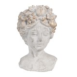 Cumpara ieftin Ghiveci flori piatra gri aurie Femeie 14x14x22 cm