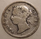 J.252 HONG KONG COLONIE BRITANICA VICTORIA 5 CENTS 1895 ARGINT