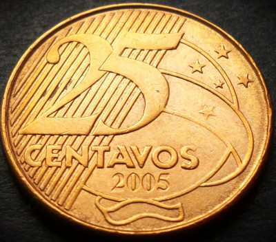 Moneda 25 CENTAVOS - BRAZILIA, anul 2005 * cod 4586 foto