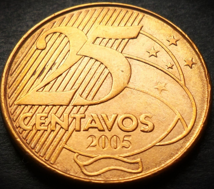 Moneda 25 CENTAVOS - BRAZILIA, anul 2005 * cod 4586