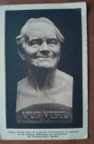 Carte postala, necirculata, Apus Vesel Cap de expreie in marmora in posesia S.M. Regina lisabeta. De sculptorul D. Pavelescu Dimo