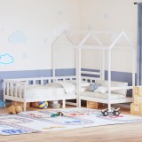 Cumpara ieftin Set pat de zi/bancă cu acoperiș alb 90x190 cm lemn masiv de pin