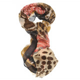 Esarfa multicolora cu model animal print