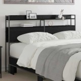 vidaXL Tăblie cap cu raft Stejar negru 135 cm Lemn compozit 859690