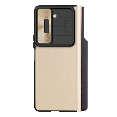 Husa Nillkin Qin Pro Leather Case compatibila cu Samsung Galaxy Z Fold 5 - Auriu foto