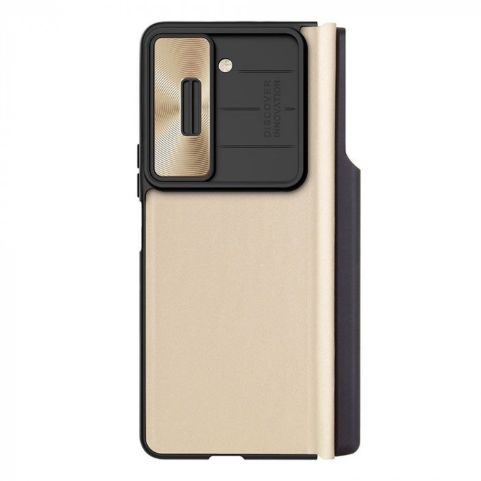 Husa Nillkin Qin Pro Leather Case compatibila cu Samsung Galaxy Z Fold 5 - Auriu