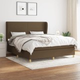 vidaXL Pat box spring cu saltea, maro &icirc;nchis, 160x200 cm, textil 3128376