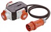 Distribuitor de curent intrare 5 poli 16A cablu 1.5 metri H07RN-F 5G1.5 iesire 3 prize trifazice 5 poli 16A maxim 11kW IP44, As Schwabe