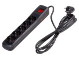 Prelungitor ARCON 5 prize 10A cu protecție la supratensiune, 3m, negru